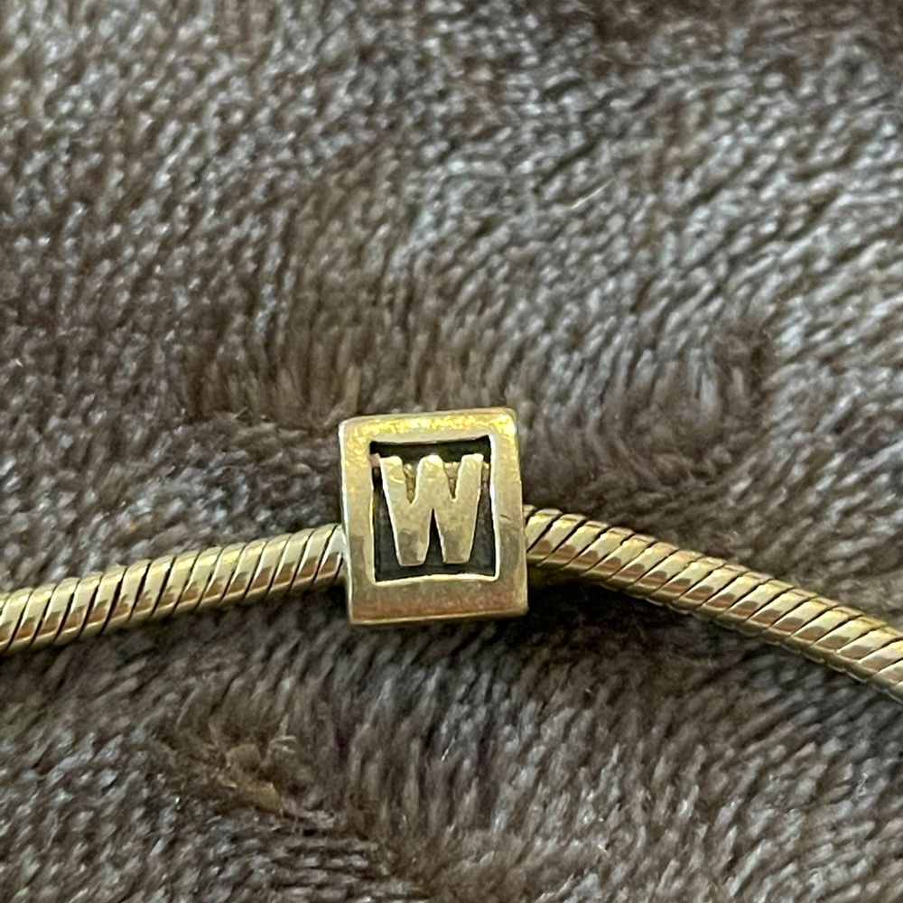Pandora silver W charm